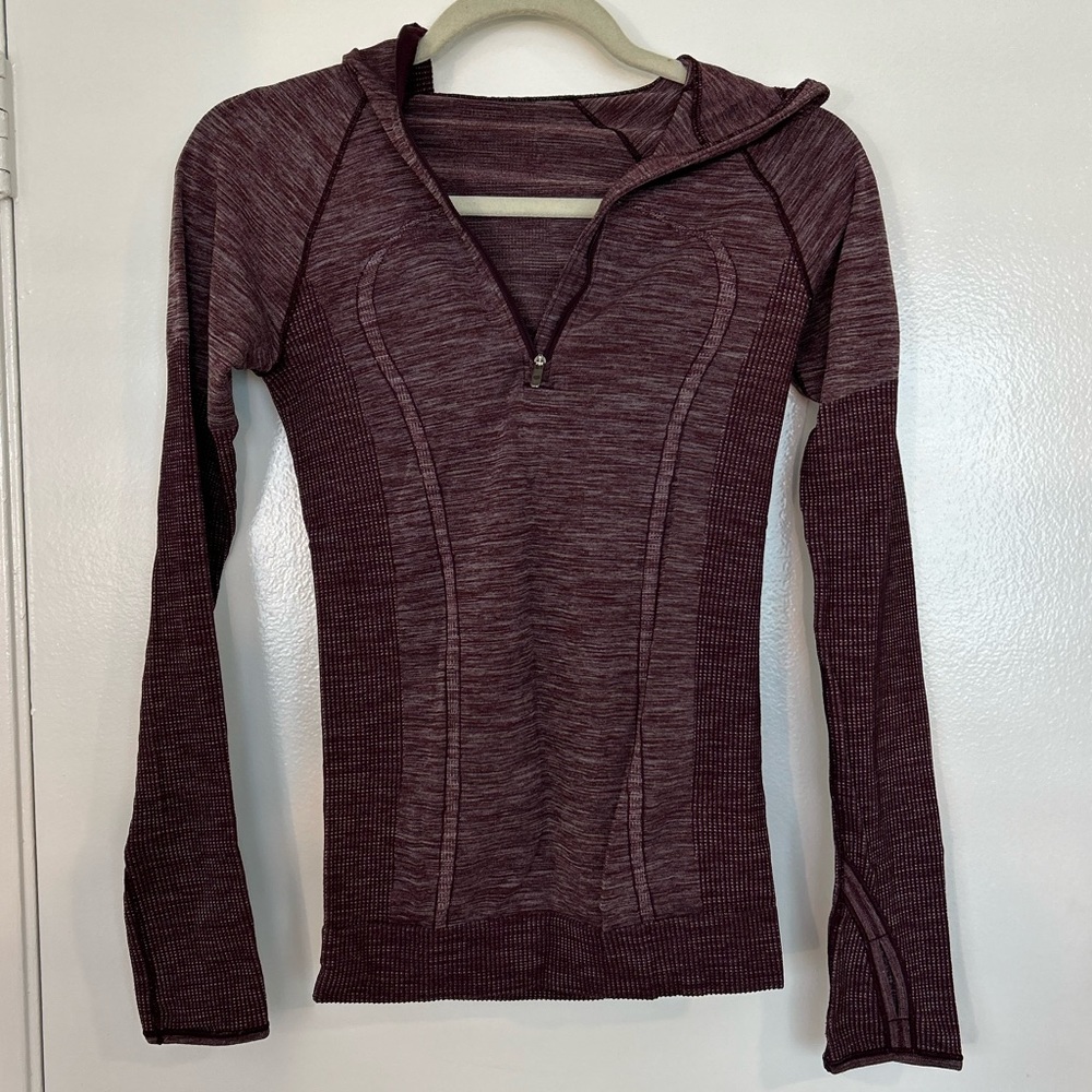 Lululemon Swifly Hoodie Dark Abobe Burgundy sweater